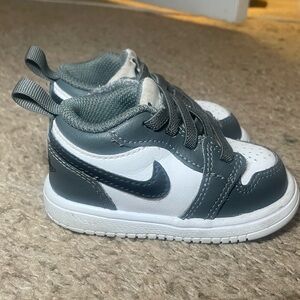 Baby Nike Air Jordan 1 Low Alt TD Grey White Black  Sneaker Shoe